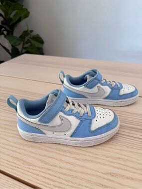 Nike Kids Court Borough Low Recraft Summit White/Blue Gray Size 11C Good